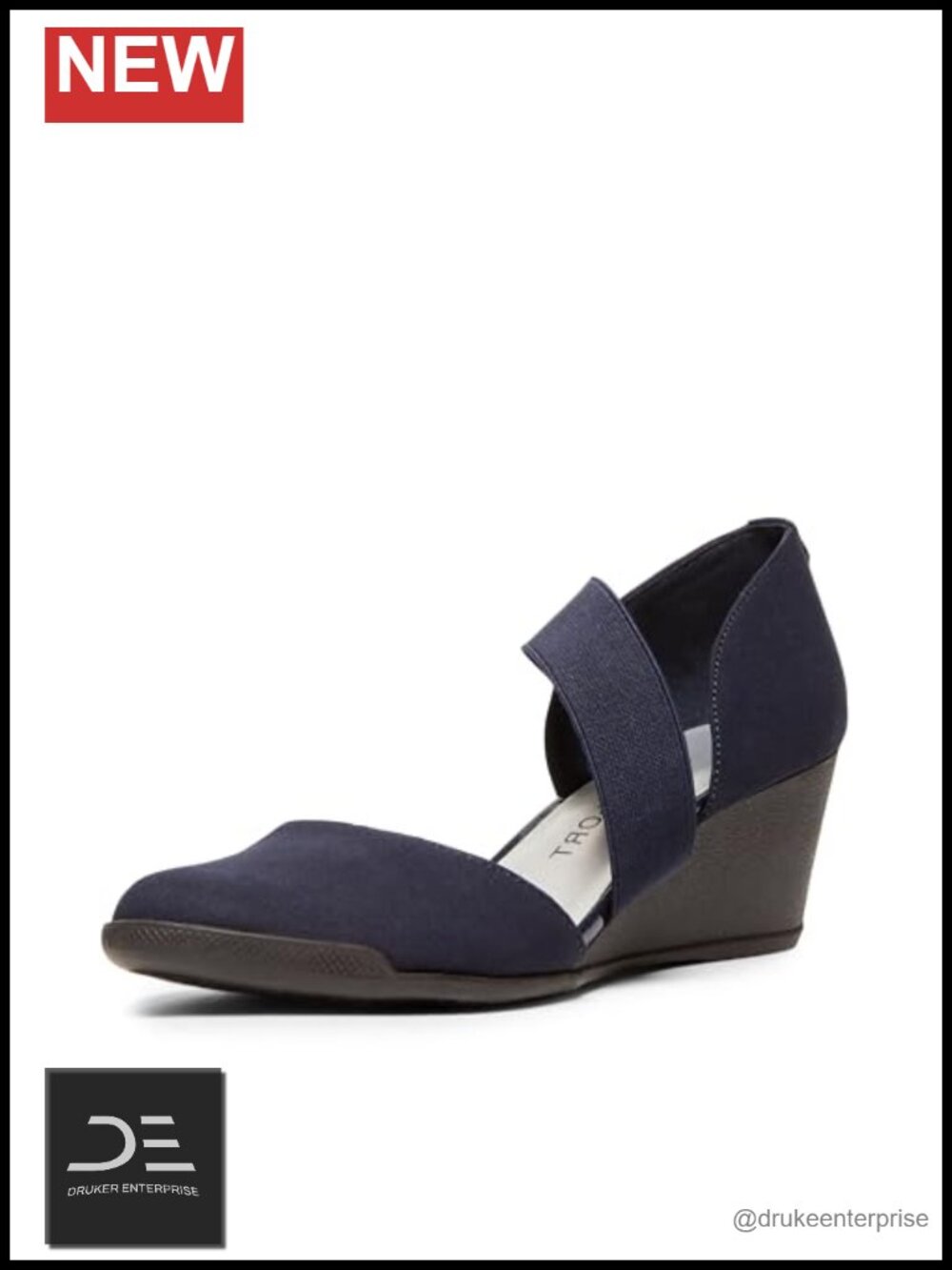 Anne Klein Sport Tara Women's Slip-On Wedge Heels with Faux Leather, Cushioned